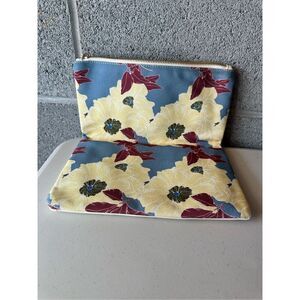 Rachel Pally Foldover Floral Pouch Blue